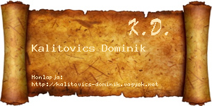 Kalitovics Dominik névjegykártya